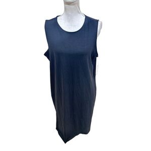 NWT Eileen Fisher Classic Black sleeveless crew neck Mini Dress size xl